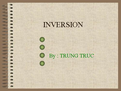 INVERSION IN ENGLISH