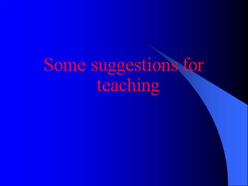 suggestions for teaching