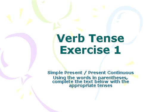 tenses exercise