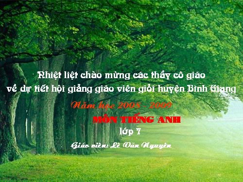 bai hoi giang GVG Huyen Tieng anh 7 unit 9