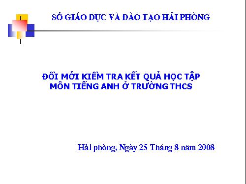 ĐỔI MỚI KIỂM TRA KẾT QUẢ HỌC TẬP