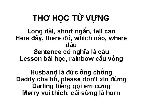 Thơ học từ vựng