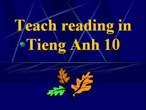 How to teach Reading in communicative approach