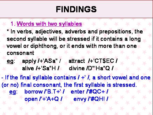 ENGLISH STRESS POSITION