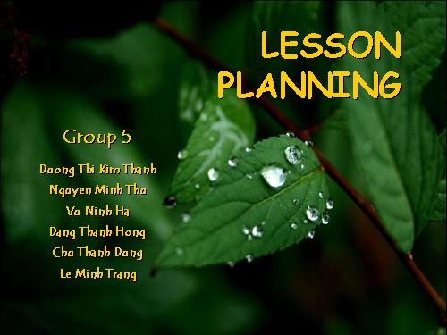 lesson Planning