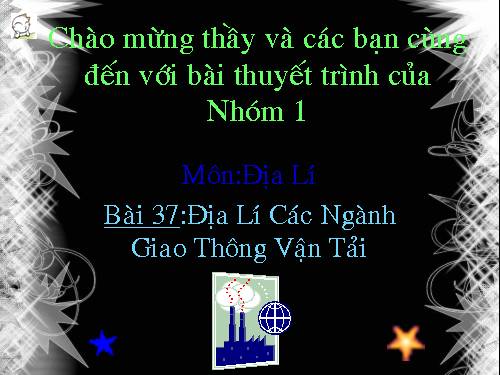 bài:3737:địa lý các ngành vận tải