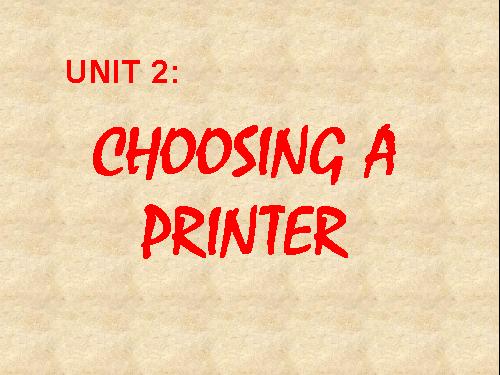 choosing a printer