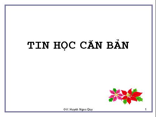 Bai1. Tin học căn bản