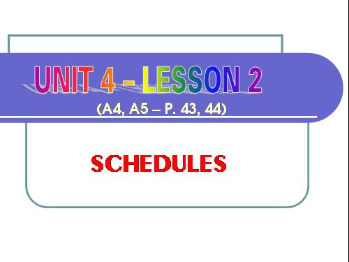 Unit 4 - Lesson 2