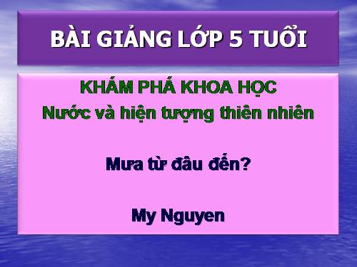 Mưa từ đâu đến?