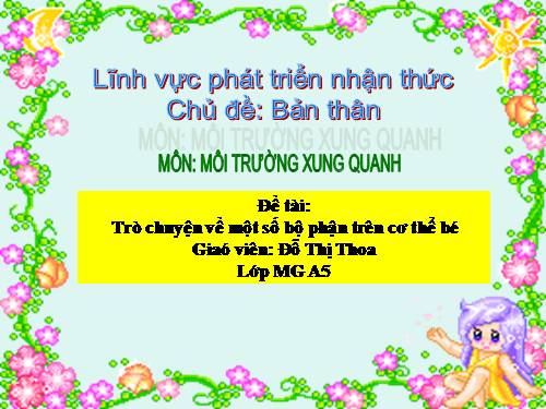 Tìm hiểu các bộ phận trên cơ thể bé