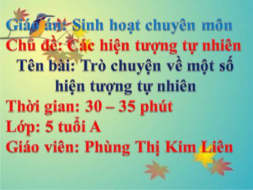 các hiện tượng tự nhiên