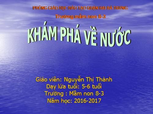 khám phá khoa học nước