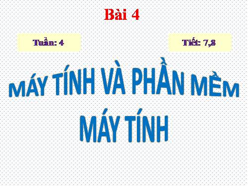 Bài 4. Máy tính và phần mềm máy tính