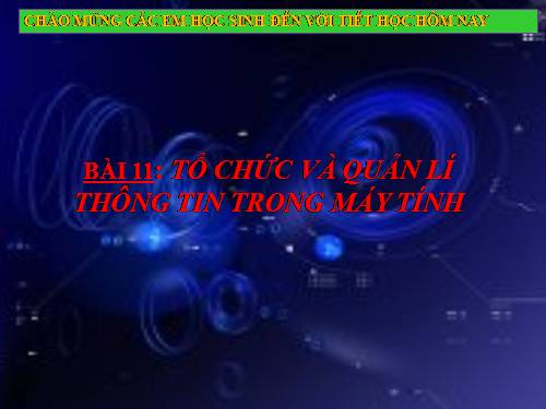 Bài 11. Tổ chức thông tin trong máy tính