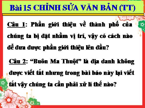 Bài 15. Chỉnh sửa văn bản