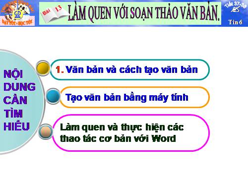 Bài 13. Làm quen với soạn thảo văn bản