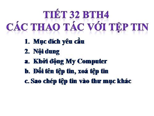 Bài thực hành 4. Các thao tác với tệp tin