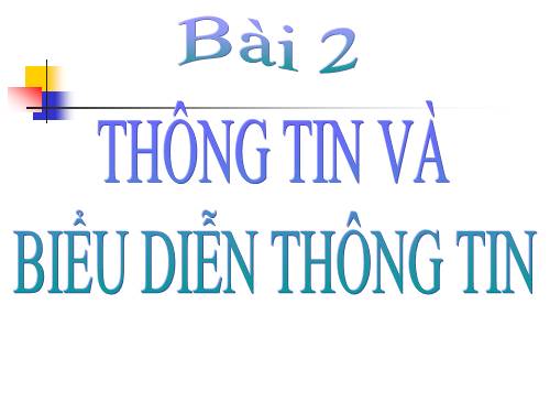 Bài 2. Thông tin và biểu diễn thông tin