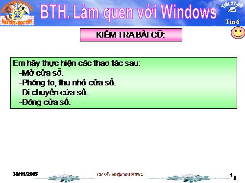 Bài thực hành 2. Làm quen với Windows