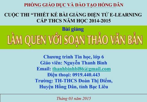 Bài 13. Làm quen với soạn thảo văn bản