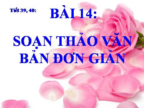 Bài 14. Soạn thảo văn bản đơn giản