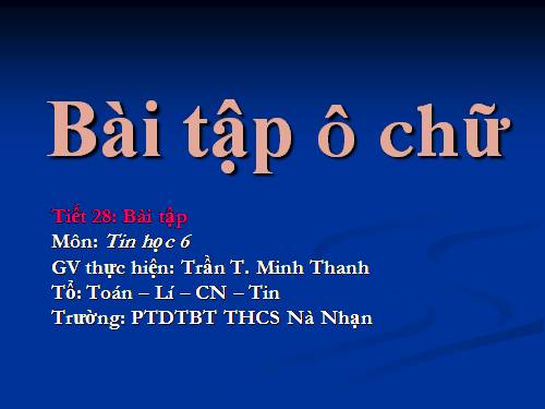 Bài tập ô chữ