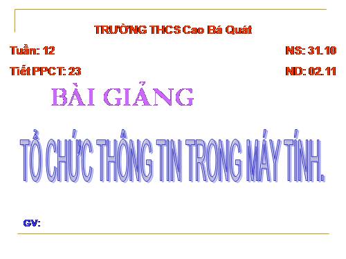 Bài 11. Tổ chức thông tin trong máy tính