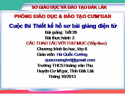 Bài thực hành 3. Các thao tác với thư mục