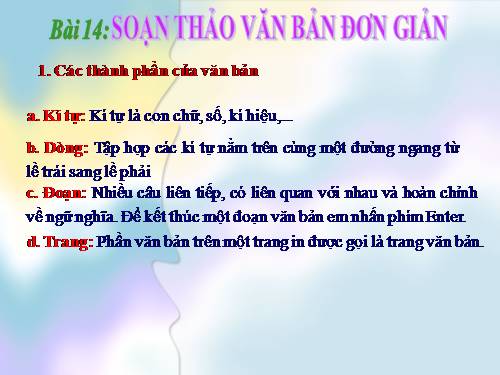 Bài 14. Soạn thảo văn bản đơn giản