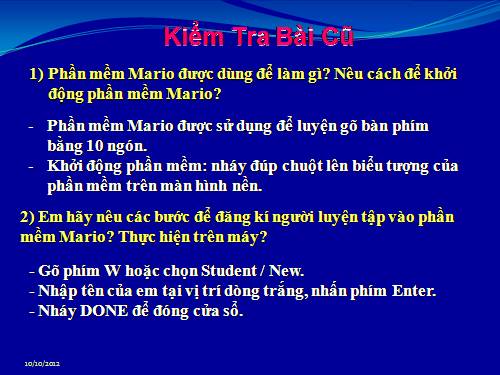 Bài 7. Sử dụng phần mềm Mario để luyện gõ phím