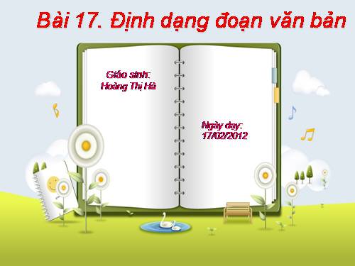 Bài 17. Định dạng đoạn văn bản