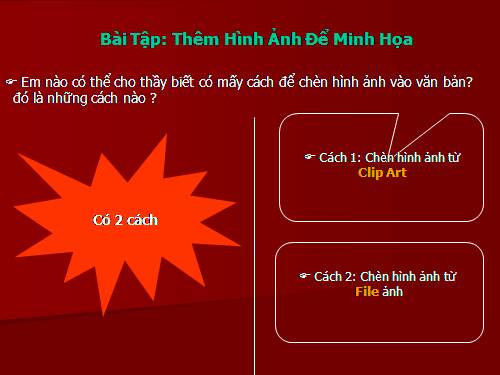 luyện tập thêm hình ảnh vào văn bản