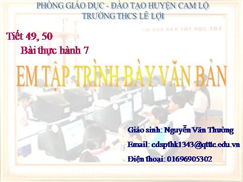 Bài thực hành 7. Em tập trình bày văn bản