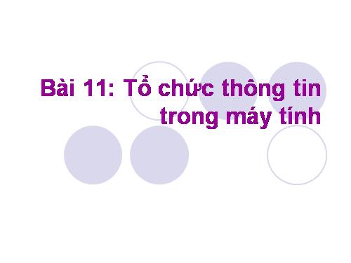 Bài 11. Tổ chức thông tin trong máy tính