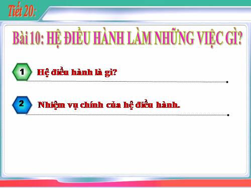 Bài 10. Hệ điều hành làm những việc gì?