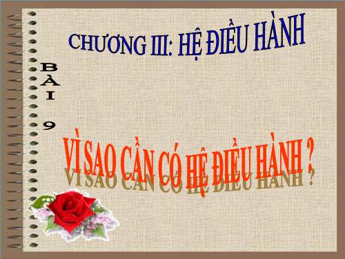 Bài 9. Vì sao cần có hệ điều hành?