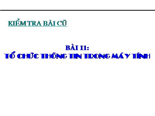 Bài 11. Tổ chức thông tin trong máy tính