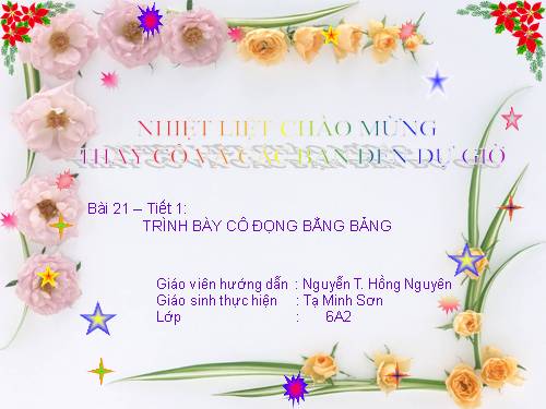 Bài 21. Trình bày cô đọng bằng bảng