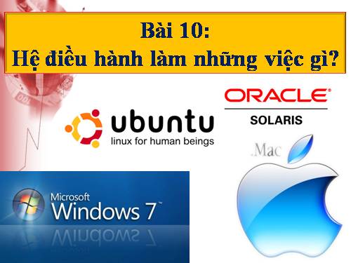 Bài 10. Hệ điều hành làm những việc gì?