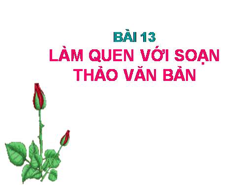 Bài 13. Làm quen với soạn thảo văn bản