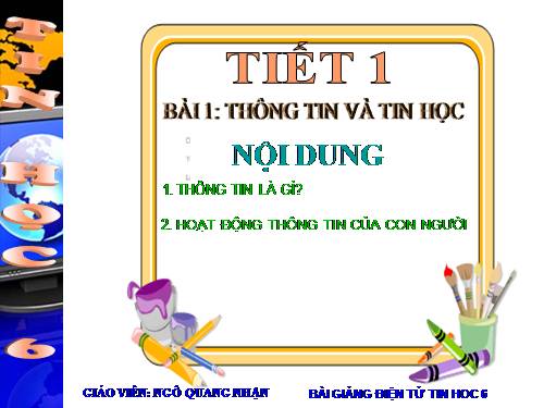 Bài 1. Thông tin và tin học