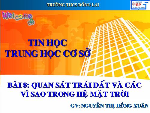 Bài 8. Quan sát Trái Đất và các vì sao trong Hệ Mặt Trời