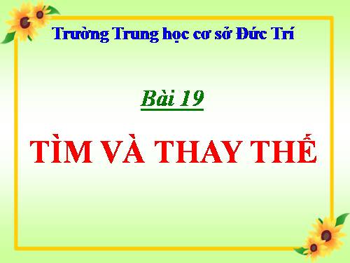 Bài 19. Tìm kiếm và thay thế