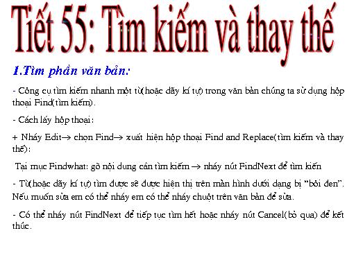 Bài 19. Tìm kiếm và thay thế