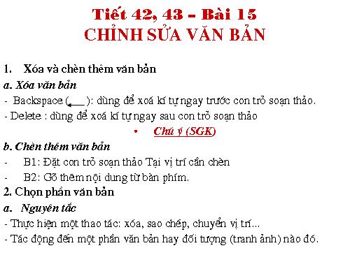 Bài 15. Chỉnh sửa văn bản