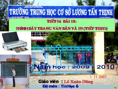 Bài 18. Trình bày trang văn bản và in