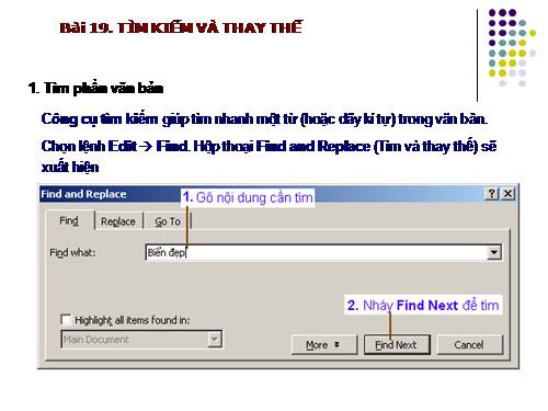 Bài 19. Tìm kiếm và thay thế