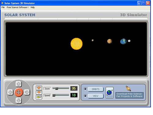 Phần mềm dạy học Tin học 6: Solar System 3D Simulator