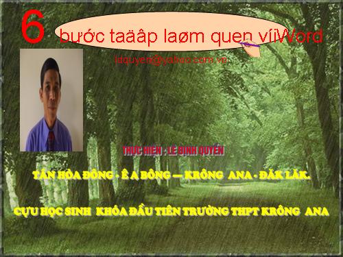 6 BƯỚC LÀM QUEN VỚI WORD